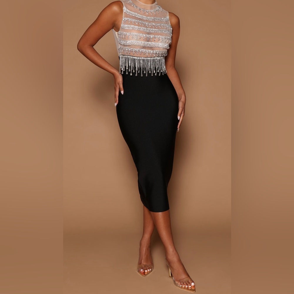 Embellished midi dress